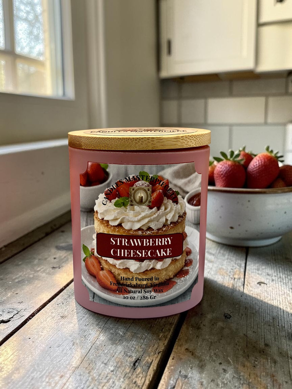 Strawberry Cheesecake Soy Candle image 0