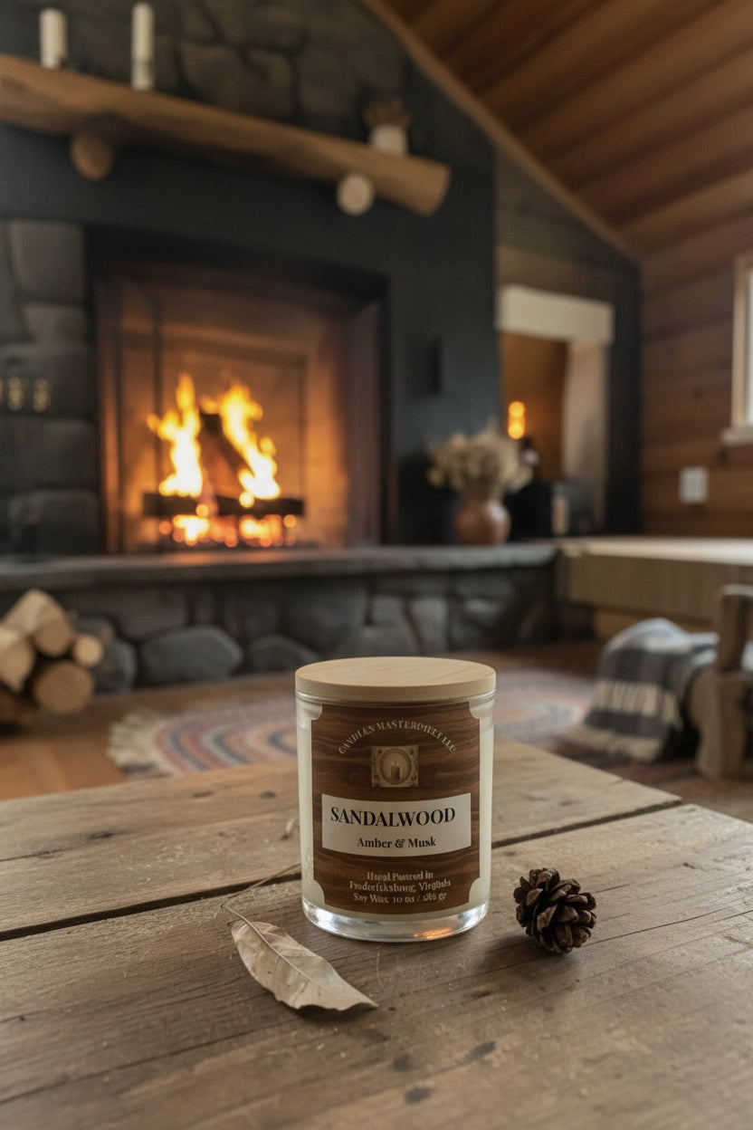Sandalwood Amber & Musk Soy Candle image 1