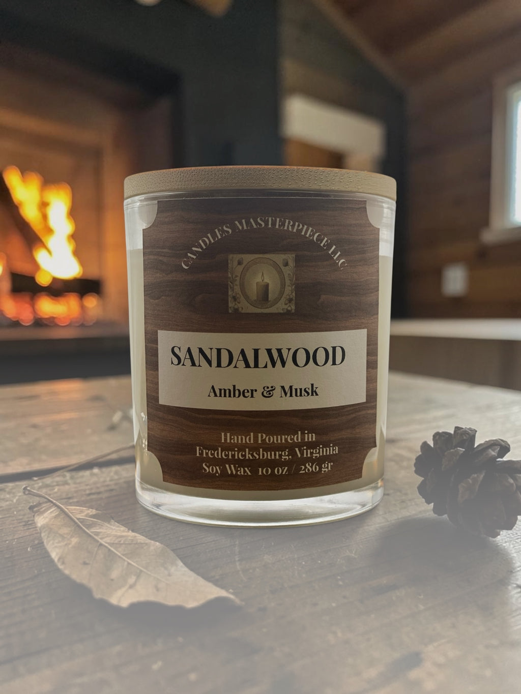 Sandalwood Amber & Musk Soy Candle image 1