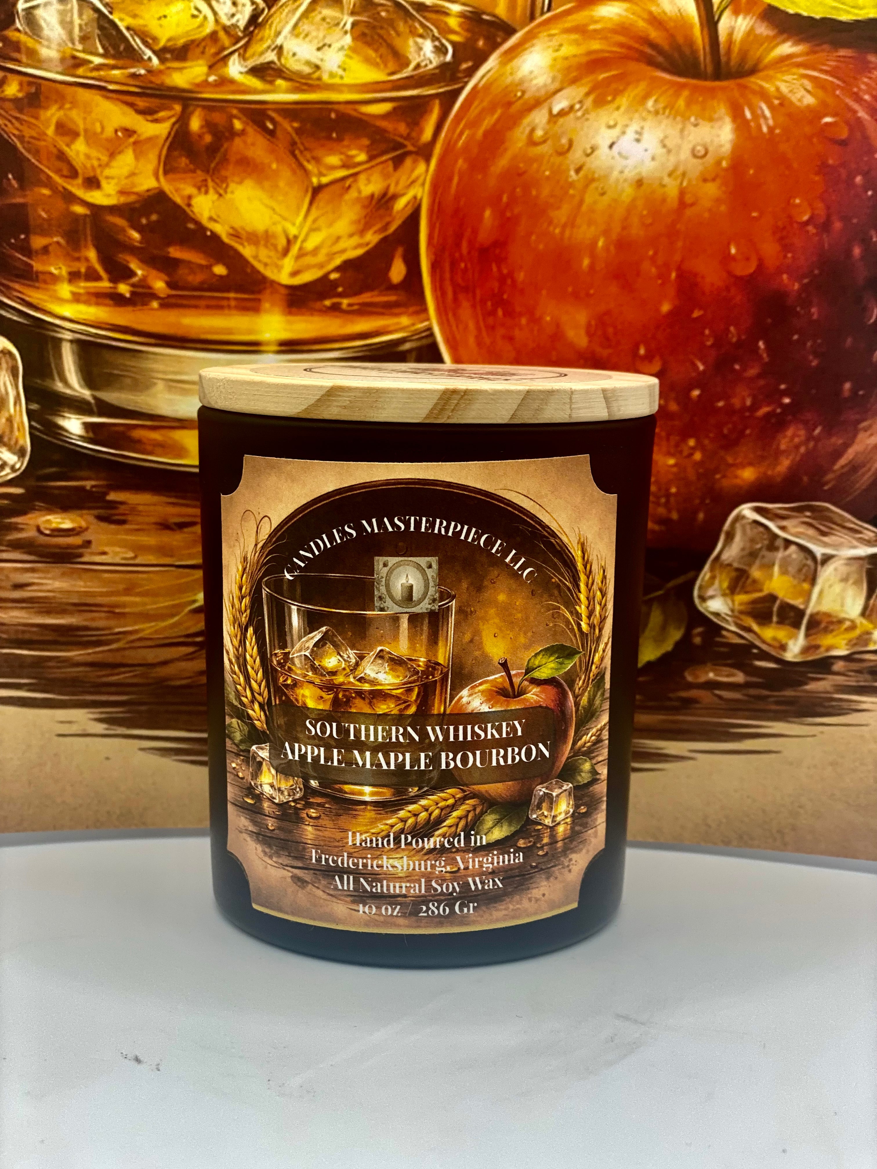 Southern Whiskey Apple Maple Bourbon Soy Candle