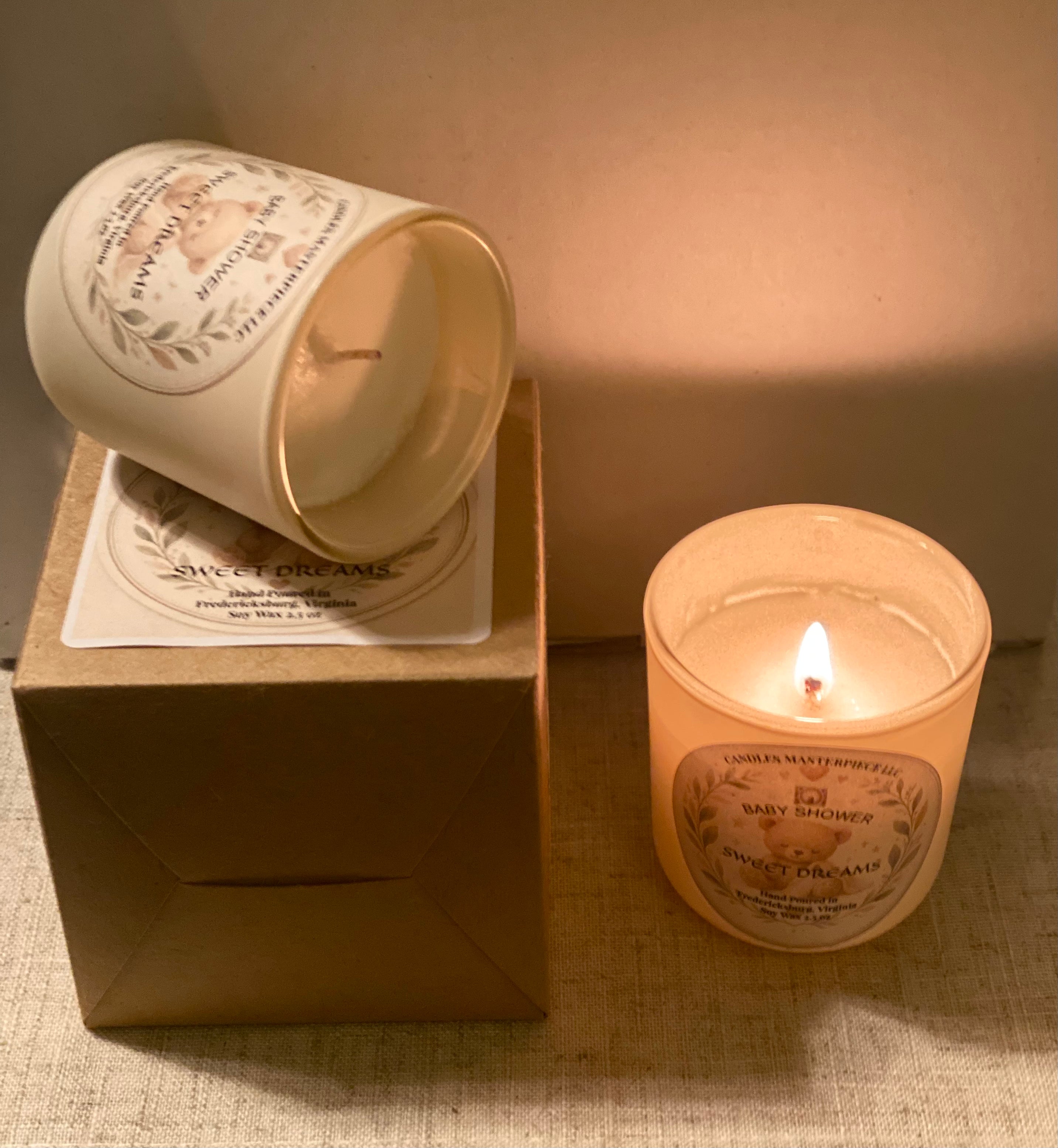 Sweet Dreams Baby Shower Candle by Candles Masterpiece