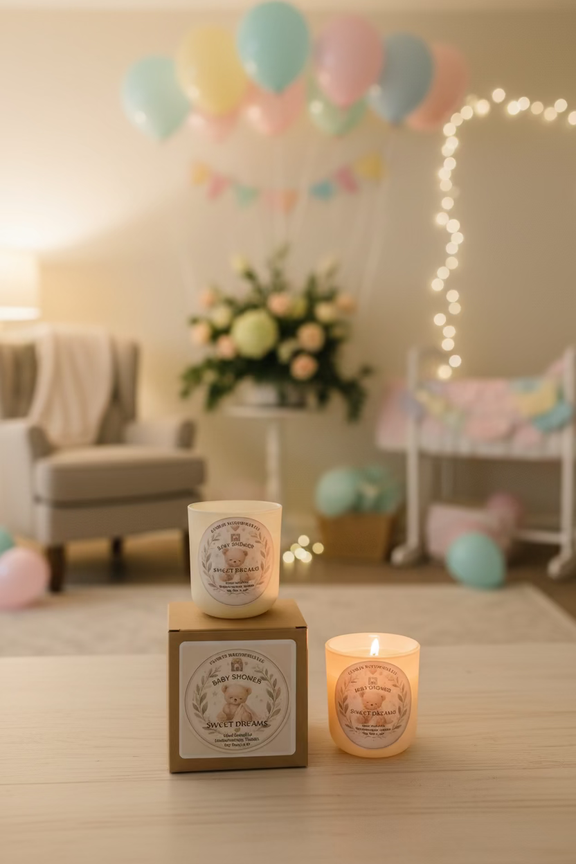 Sweet Dreams Baby Shower Candle by Candles Masterpiece
