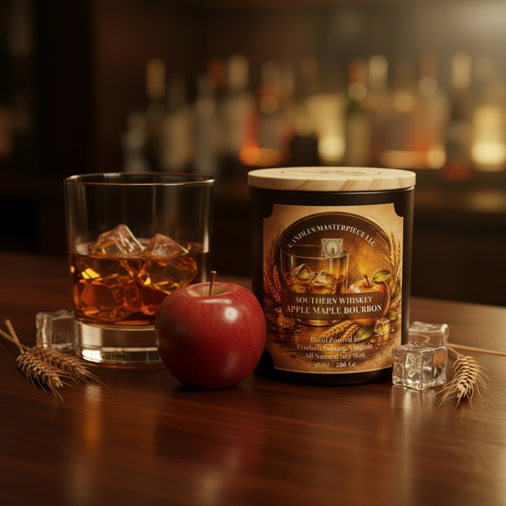 Southern Whiskey Apple Maple Bourbon Soy Candle