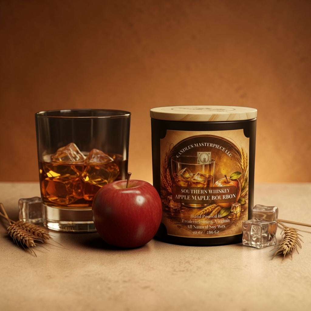 Southern Whiskey Apple Maple Bourbon Soy Candle