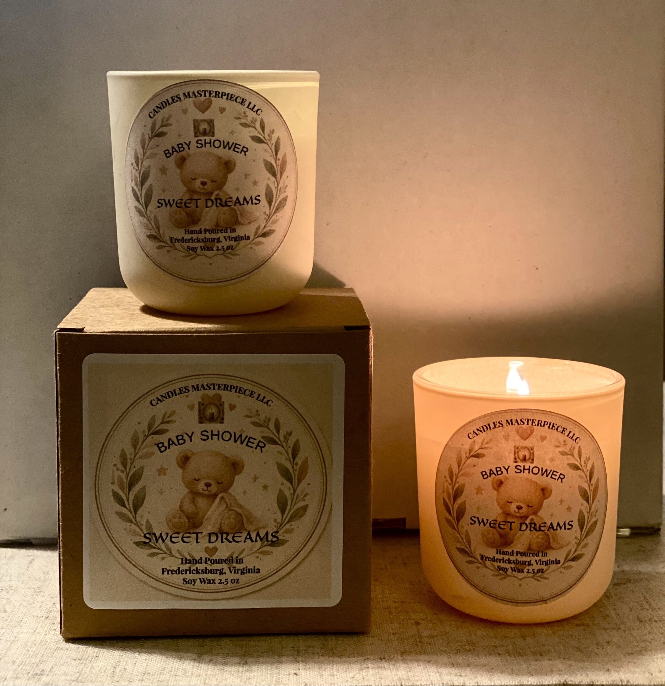 Sweet Dreams Baby Shower Candle by Candles Masterpiece