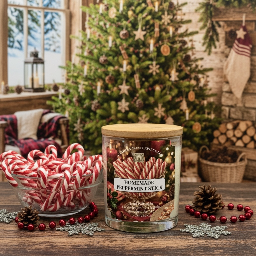Homemade Peppermint Stick Soy Candle