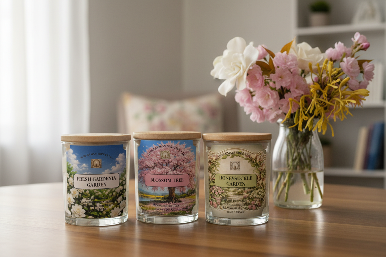 Floral Candles on Table
