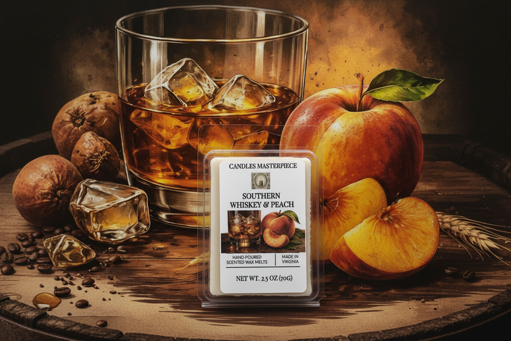 Southern Whiskey & Peach Wax Melt Background
